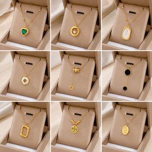 Minimalist Trendy 18K Gold Plated Stainless Steel <b>Shell</b> Butterfly Heart Pendant Necklace Unisex Link Chain <b>Choker</b> Jewelry - Product Image 3