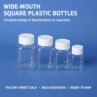 Bouteille en plastique PET transparente pour distribution de liquides en grand volume, flacon échantillon, bouteille de stockage de haricots et conteneur de capsules scellées