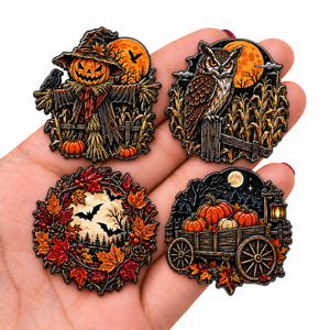 Badge métallique personnalisé en gros, épinglette émaillée sur mesure pour Halloween, idéal pour événements, cadeaux promotionnels, costumes et souvenirs - Product Image 1