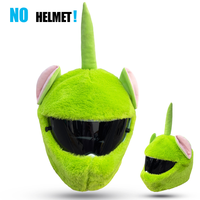 Funda Protectora para Casco de Motocicleta, de Felpa Suave con Diseño de Dibujos Animados, Multifuncional, Divertida, a Prueba de Viento, Directo de Fábrica