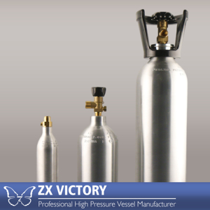 Réservoir de gaz <span class=keywords><strong>CO2</strong></span> haute pression ZX ISO7866 1KG à 10KG 166.7bar cylindre de distributeur de boissons en aluminium différentes tailles disponibles - Product Image 2
