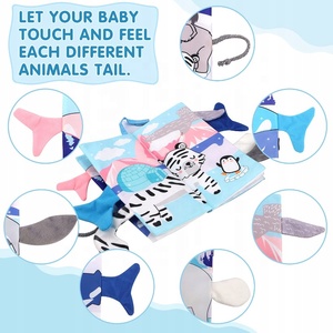 Livre en tissu doux lavable pour bébé, éducation Montessori, livre en tissu à queues d'animaux variées, jouet pour le développement sensoriel précoce des nourrissons - Product Image 6