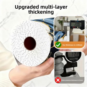 Nuevos Adhesivos <span class=keywords><strong>de</strong></span> Pared Modernos Impermeables con Diseño <span class=keywords><strong>de</strong></span> Mármol PVC Dorado, Autoadhesivos para Fondo <span class=keywords><strong>de</strong></span> TV y Sala <span class=keywords><strong>de</strong></span> Estar, Imitación <span class=keywords><strong>de</strong></span> Azulejos - Product Image 4