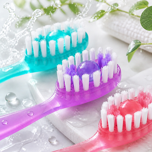 Waterless Disposable Mini Toothbrush With Bursting Freshness Bead 3 In 1 Travel Toothbrush Toothpick Floss Pick For Restaurant