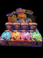 Pelota Antiestrés de Gelatina TPR con Forma de Calabaza Brillante para Halloween, Juguete Sensorial Translúcido para Apretar, Empaque en Bolsa de PP, Certificado QC, Unisex