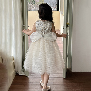 Estate principessa bambino bambino bambino bambino Tutu con paillettes abito da sera tinta unita Beige bambina abito da festa con ali boutique Design - Product Image 6