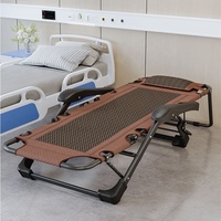 Chaise longue d'extérieur 2-en-1 convertible en lit pliant, en rotin PE, avec structure métallique pour patio et jardin