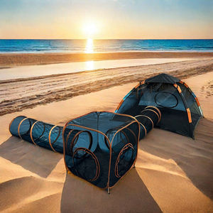 4 In 1 <span class=keywords><strong>Outdoor</strong></span> One Touch Kattenbox Met Speeltunnel En Vierkante Tent Zonovergoten Oefenspeeltuin Voor Honden Fretten - Product Image 2