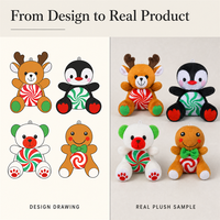 Porte-clés en peluche de Noël, motif bonbon menthe tourbillonnant, breloque de sac, animal en peluche, cadeau de fêtes