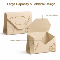 Boîte cadeau magnétique de luxe personnalisée en forme d'enveloppe, boîte d'emballage rigide en papier avec estampage à chaud doré et vernis sélectif UV pour parfum et bougie