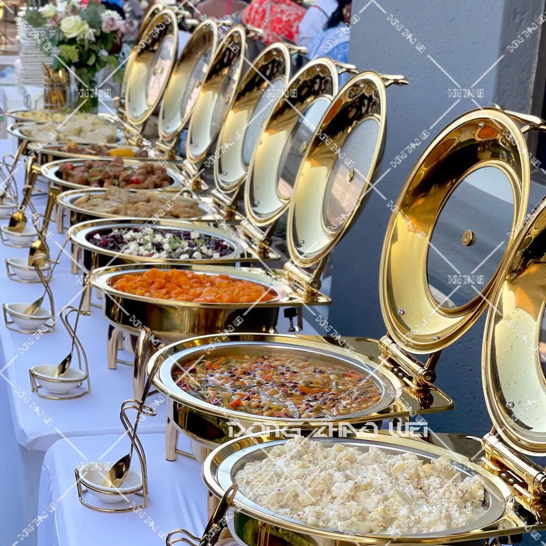 African Supplier Wedding Use Buffet Chafing dish Party Wedding Food warmer Restaurant Hotel Chafer for Catering