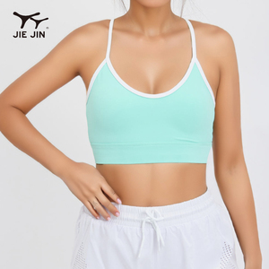 JIEJIN Custom <span class=keywords><strong>Sexy</strong></span> sport Fitness canotte alte per impatto traspirante reggiseno sportivo con spalline per le donne atleti - Product Image 4