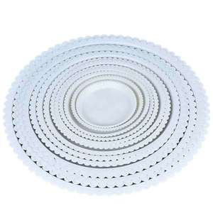 Plateau rond en plastique pour pot de fleurs, bordé de dentelle, brun rougeâtre et blanc, léger, moulé par injection, support de palette - Product Image 3