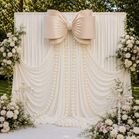Rideaux de fond de scène de luxe 10x10 pieds en soie de lait douce et brillante, sans plis, pour anniversaires, réceptions, fêtes et décorations de mariage