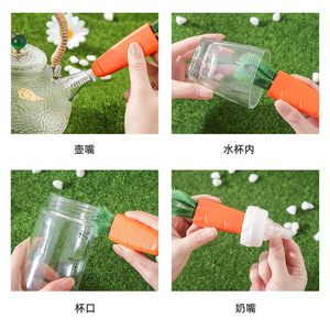 3 In 1 Cup Lid Brush Japanese Style Cleaning Brush For Lunch Box Crevices Baby Bottles Nips Thermos Cleaning Brush - Product Image 5