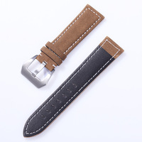 Bracelet de montre Lionorm en cuir suédé de qualité supérieure, largeurs de 18 mm à 24 mm, respirant, Correas De Cuero Fino Para Relojes De Pulsera