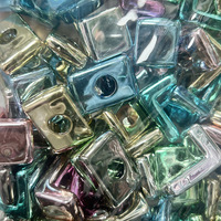 Perles en vrac en acrylique mélangé à grand trou, couleur métallique, placage UV, lettres uniques, pour la fabrication artisanale de sangles de téléphone et de pendentifs de sac DIY