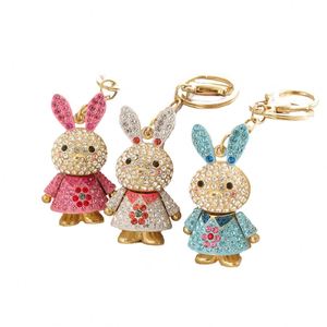 Colorful Wholesale Metal Rabbit Carabiner Keychain Bling Crystal Cute Bunny Lightweight Waterproof Dress <b>Bag</b> Pendant <b>Easter</b> <b>Gift</b> - Product Image 1