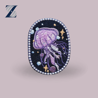 Casquettes en toile tissée robuste et écologique avec patchs brodés en PVC, multi-usages, motifs Baleine/Méduse/Étoile de mer/Fleur/Cœur