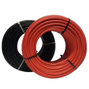 2 Pins Solar Cable 14 12 10 AWG Twin Wire PV Cable Red Black Insulation Tinned Copper Wire for Photovoltaic Panel Connection