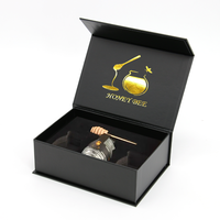 Bouteille en verre à rabat magnétique en carton de luxe personnalisée boîtes d'emballage cadeau de boîtes de miel boîte à miel avec insert pour le miel