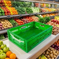 Caisse à légumes pliable et empilable HAOSEN, durable, écologique, en plastique, fonction de stockage pour la transformation alimentaire et l'emballage des légumes