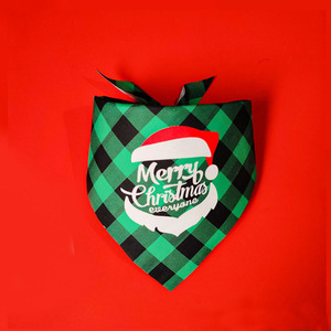 Christmas Pet Triangular <b>Scarf</b> Checkered Pattern Customizable Dog Cat Accessory Winter Holiday Wear - Product Image 2