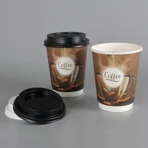 Logo personalizzato Eco Friendly 8oz 12oz 16oz 20oz isolamento usa e getta tè al latte caffè da asporto tazze di carta a doppia parete per bevande calde