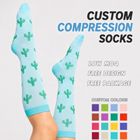 Kaos Kaki Kompresi Setinggi Lutut Warna-Warni untuk Perawat Wanita Pria, Staf Perawat, Kerja, Logo Custom, OEM, Produsen Grosir