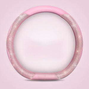 Cubierta para volante de coche con personalidad, conjunto universal con incrustaciones de diamantes para las cuatro estaciones, accesorios interiores encantadores para mujer - Product Image 3