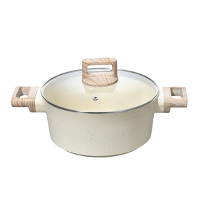 Boreine New Arrival 20Pcs Màu Be Đồ Nấu Nướng Thiết Lập Hiện Đại Cổ Điển Cao-End Nhôm Đồ Nấu Nướng Với Glass Nắp Cho Nhà Nấu Ăn - Product Image 3