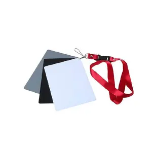 Kit de cartes d'équilibre blanches, double carte grise, pour photographie numérique, avec sangle pour le cou, outil de Correction des couleurs, accessoires d'appareil photo
