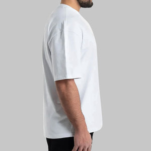 เสื้อยืดดีไซน์เนอร์ ออกแบบเอง ผ้าฝ้าย 100% เสื้อยืดลำลองทรงหลวมแบบดรอปไหล่ เสื้อยืดโอเวอร์ไซส์สำหรับผู้ชาย เสื้อยืดทรงครอป ทรงบ็อกซี่ เรียบง่าย สีพื้น - Product Image 5