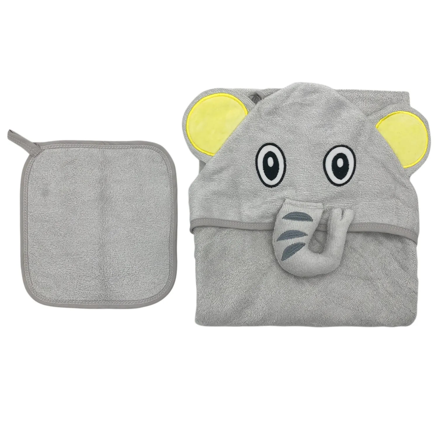 The newest eco-friendly fairy animals embroidery bamboo baby hooded towel