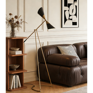 Lámpara de pie industrial moderna de cobre para decoración de interiores, de un solo cabezal, para sala de estar y dormitorio, con protección ocular - Product Image 3