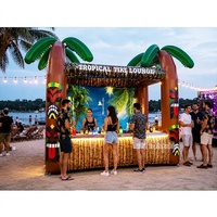 Tente de bar de plage gonflable en PVC personnalisée pour l'extérieur avec éclairage LED pour événements festifs, PVC durable, OEM