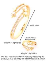 Ensemble de bijoux de luxe pour femme : bracelet et bague ouvrants en zircon et perles, motif étoile octogonale, cadeau d'anniversaire tendance