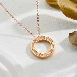 Collar Gimmel de Alta Gama con Cadena para Clavícula, Diseño Exclusivo para <span class=keywords><strong>Mujer</strong></span>, con Incrustaciones de Diamantes, Estilo Europeo Americano, Ligero y Lujoso - Product Image 2