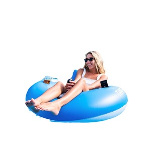 Bouée gonflable électrique PoolCandy Tuberunner bleue 114 cm, flotteur de piscine inclinable avec moteur à hélice pour adultes - Product Image 5