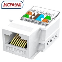 Conector Keystone Cat6 RJ45 UTP de 90 Grados, Sin Herramientas, Sin Blindaje, 8P8C, Puerto de Red, T568A/B, Codificado por Colores, 22-26 AWG