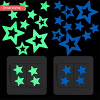Glow Fluorescent Bébé Décoration de la Maison Autocollants 3D Étoile Lumineuse Sticker Mural