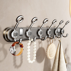 Suction Cup Wall Hook 6 Hooks Removable Coat Rack Entryway Storage Organizer - Product Image 3