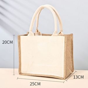 Bolsa de Yute Pequeña de 30*22*13cm, sin Decoración, para Compras, Bodas, Despedidas de Soltera, Viajes a la Playa, Manualidades - Product Image 1