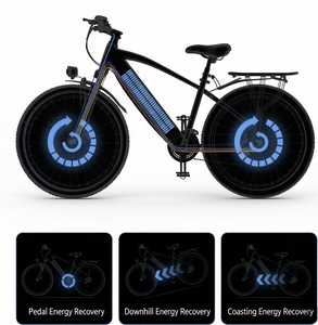 Vélo de montagne électrique pour adultes S5, 26 pouces, 36V 10.5AH, moteur arrière dissimulé au moyeu, sans balais, 250W, 7 vitesses, cadre en acier à haute teneur en carbone - Product Image 5