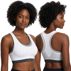 Sujetador deportivo transpirable de alto soporte con espalda abierta y diseño hueco para mujer, con almohadillas extraíbles y logo frontal, ideal para yoga y gimnasio. - Product Image 4