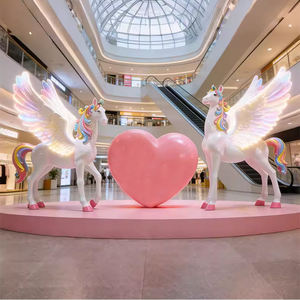 Escultura de Caballo <span class=keywords><strong>Pegaso</strong></span> de Fibra de Vidrio con Diseño de Dibujos Animados 2026, Estatua de Unicornio, Artículo Decorativo Grande para el Festival de Primavera - Product Image 2
