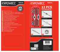 KAFUWELL H9018A Perangkat Kunci Tap & Die Kelas Industri dengan Set Kombinasi, Kotak Penyimpanan Peralatan Rumah Tangga yang Dioperasikan dengan Tangan
