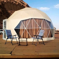 Dôme de glamping géodésique pour l'hiver, en PVC imperméable, type igloo