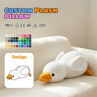 Almofada de Pelúcia Personalizada em Formato de Pato, Brinquedo Comemorativo para Eventos, Presente de Aniversário e Feriados, Atacado ODM OEM com Logotipo