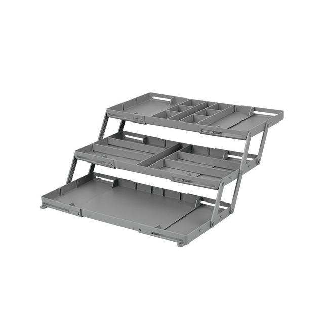 Multi Level Folding Smart Plastic Kitchen Drawer Organizer Expandable for Makeup Jewelry